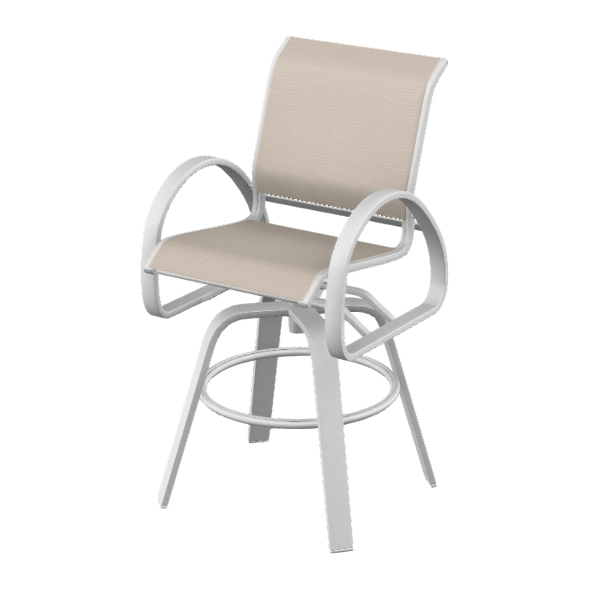 Aruba II Sling Bar Swivel Chair — White Txt PC