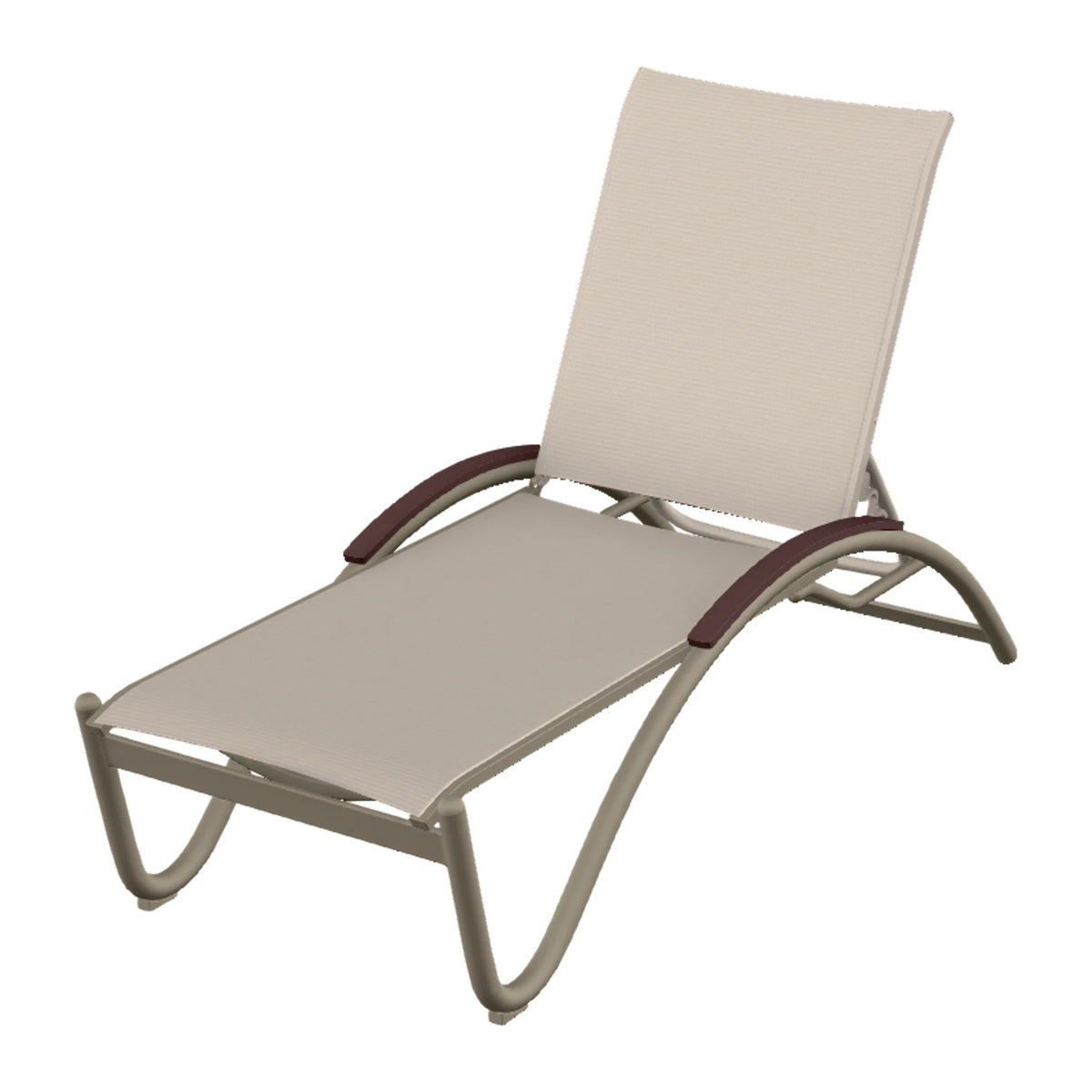 Helios Sling Chaise w/ Polymer Accents — Storm PC / Cranberry Accents