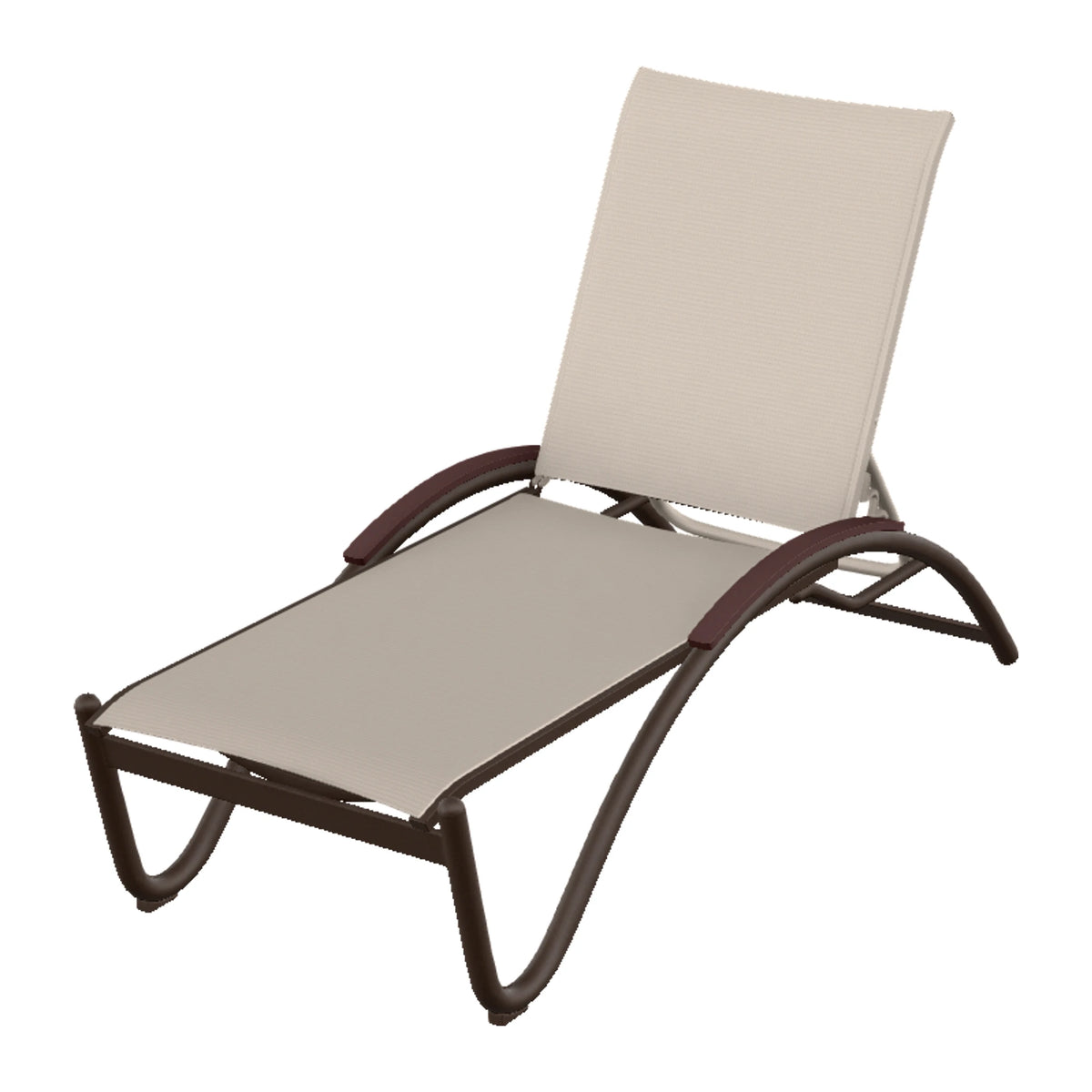Helios Sling Chaise w/ Polymer Accents — Kona PC / Cranberry Accents