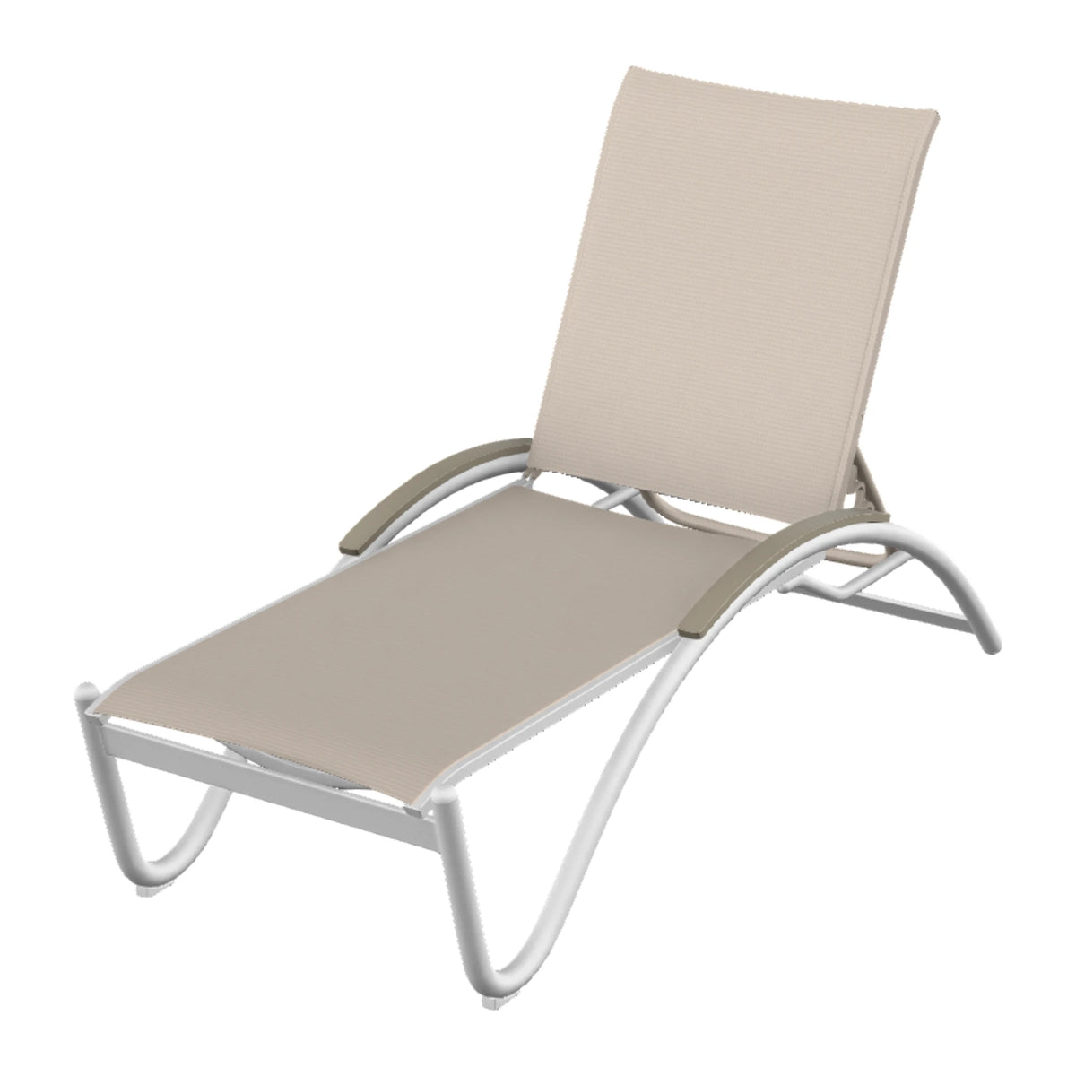 Helios Sling Chaise w/ Polymer Accents — White Txt PC / Storm Accents