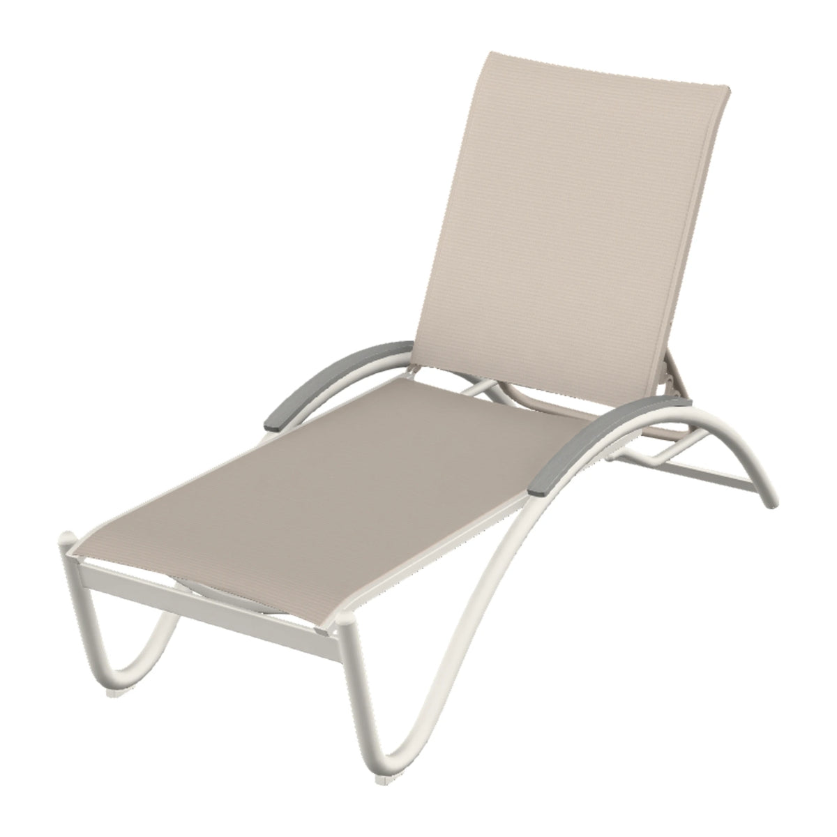 Helios Sling Chaise w/ Polymer Accents — Snow PC / Cape Grey Accents