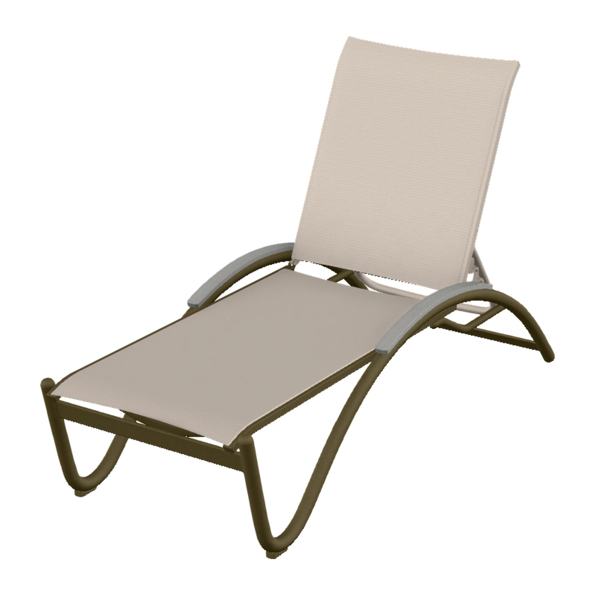 Helios Sling Chaise w/ Polymer Accents — Beachwood PC / Cape Grey Accents
