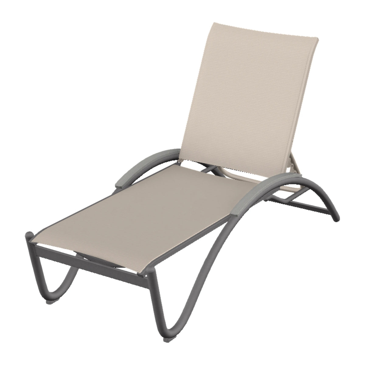 Helios Sling Chaise w/ Polymer Accents — Graphite Txt PC / Cape Grey Accents