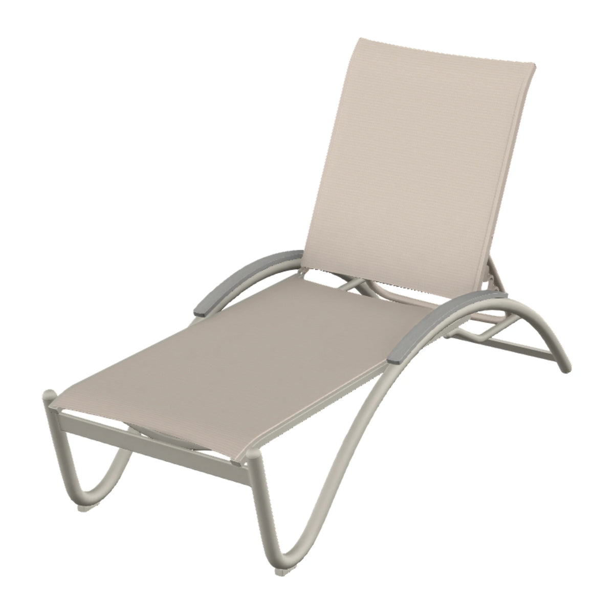 Helios Sling Chaise w/ Polymer Accents — Warm Grey PC / Cape Grey Accents