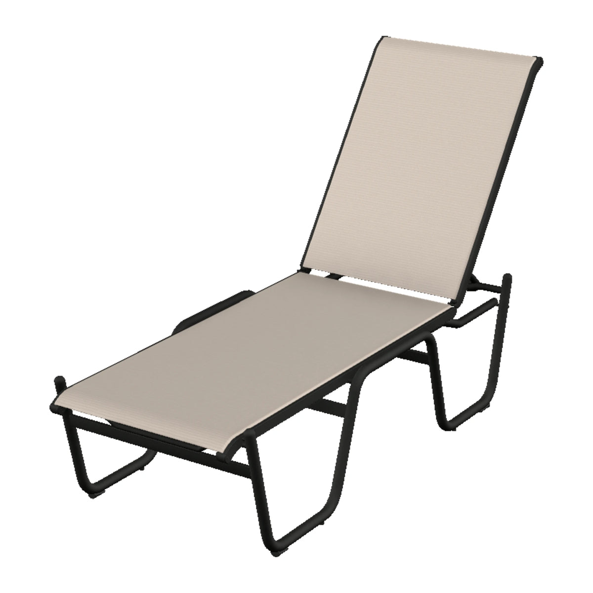 Gardenella Sling Armless Chaise (High Seat) — Black PC