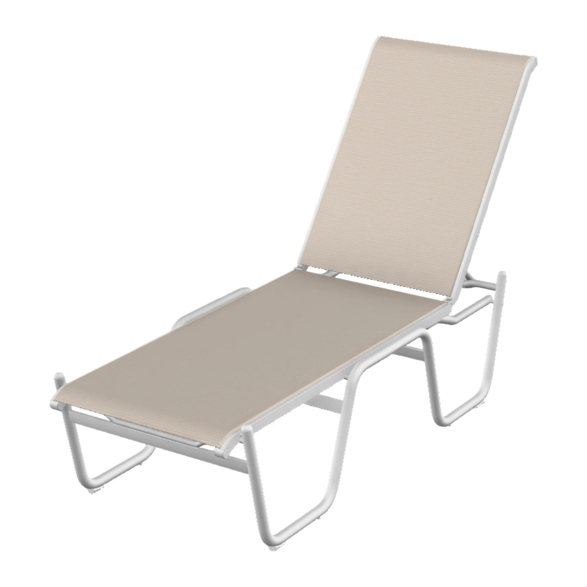 Gardenella Sling Armless Chaise (High Seat) — White Txt PC