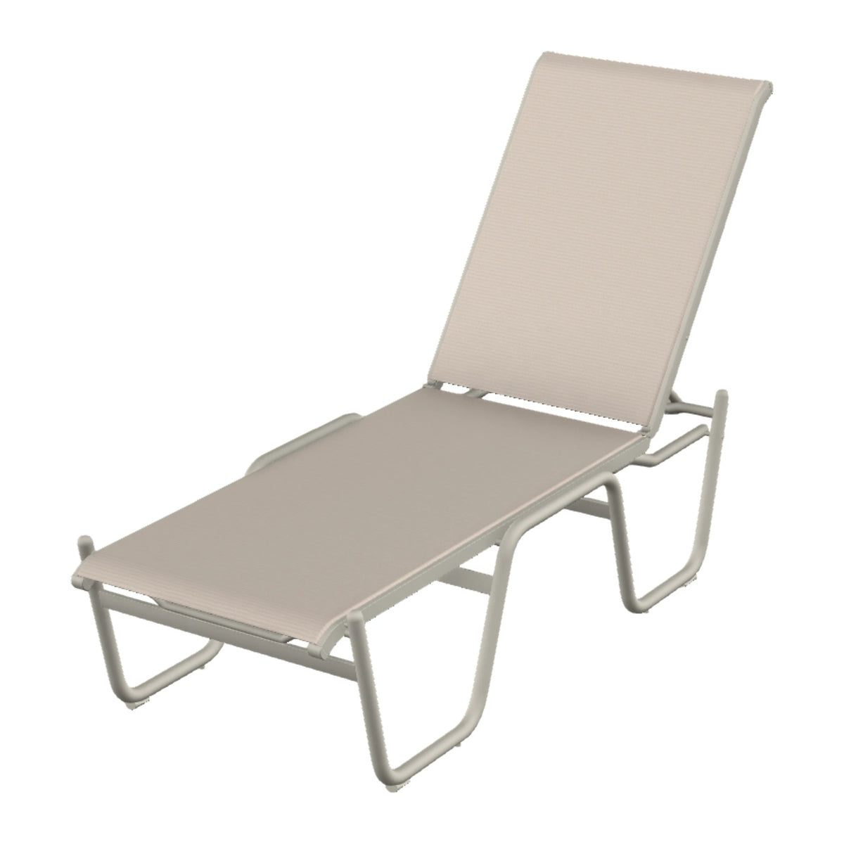 Gardenella Sling Armless Chaise (High Seat) — Warm Grey PC