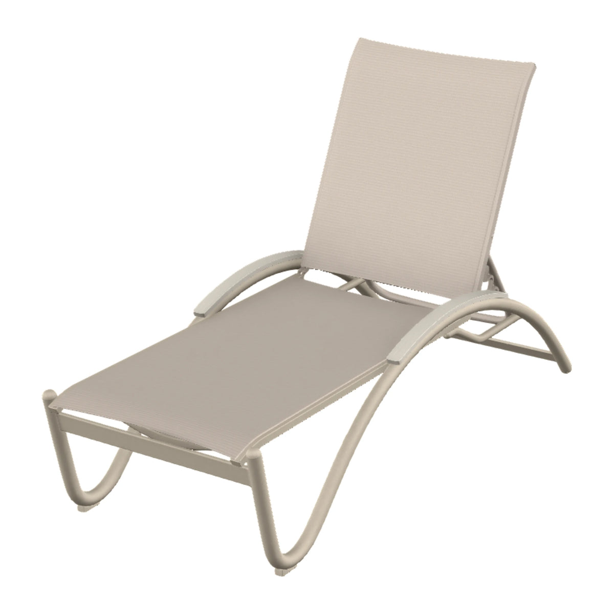 Helios Sling Chaise w/ Polymer Accents — Desert Sand PC / Laguna Accents