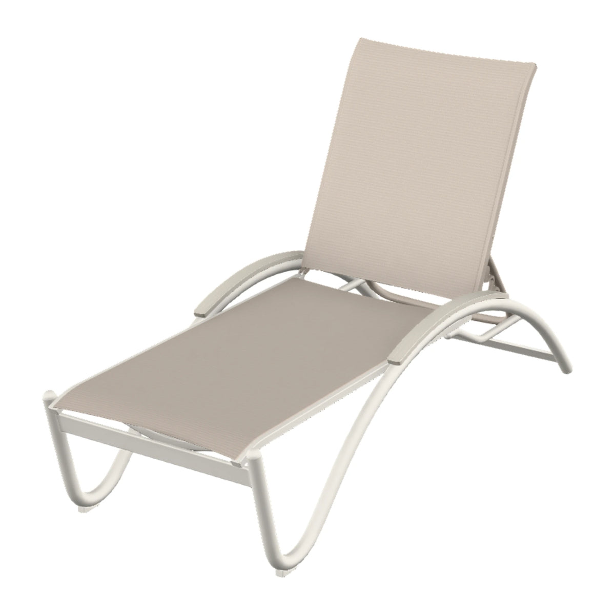 Helios Sling Chaise w/ Polymer Accents — Snow PC / Laguna Accents