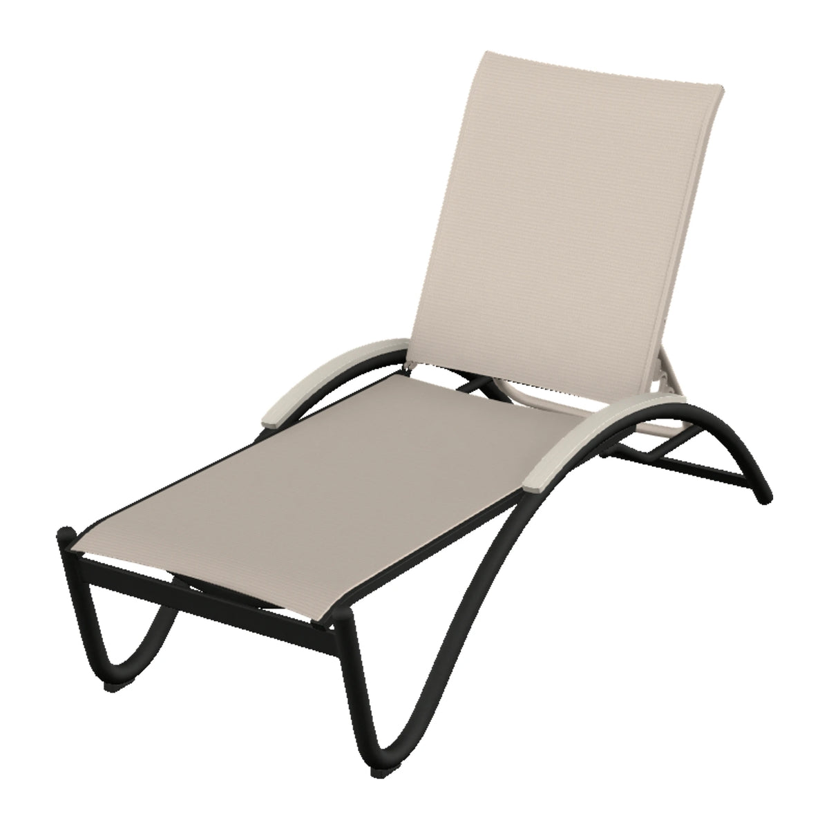 Helios Sling Chaise w/ Polymer Accents — Black PC / Laguna Accents