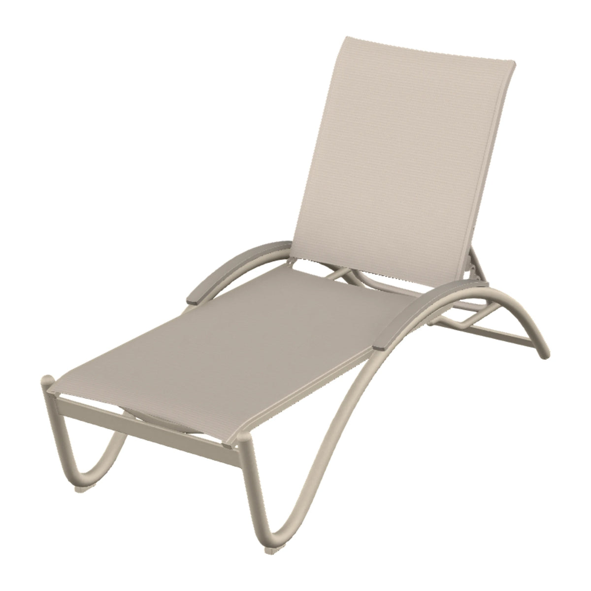 Helios Sling Chaise w/ Polymer Accents — Desert Sand PC / Warm Grey Accents