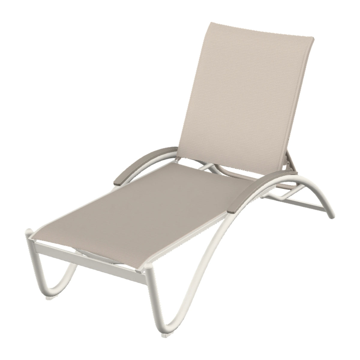 Helios Sling Chaise w/ Polymer Accents — Snow PC / Warm Grey Accents