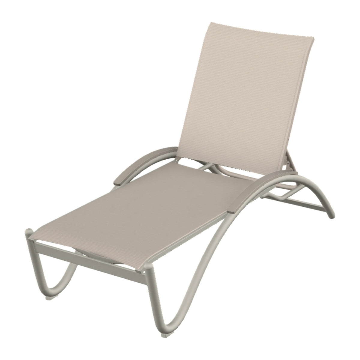Helios Sling Chaise w/ Polymer Accents — Warm Grey PC / Warm Grey Accents