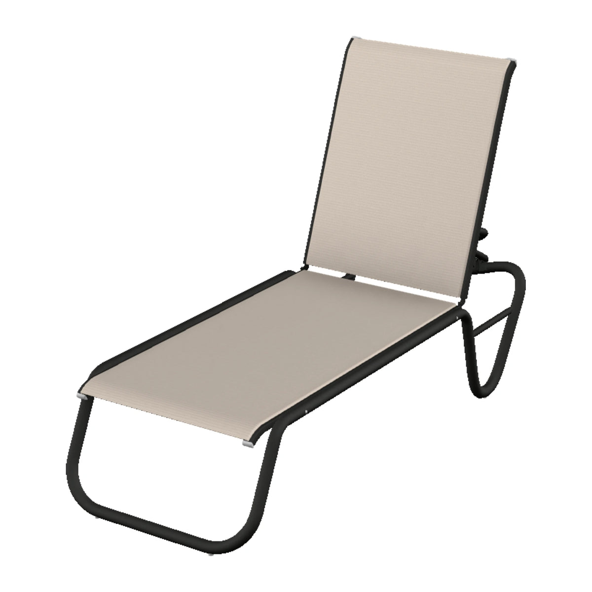 Gardenella Sling Armless Chaise — Black PC