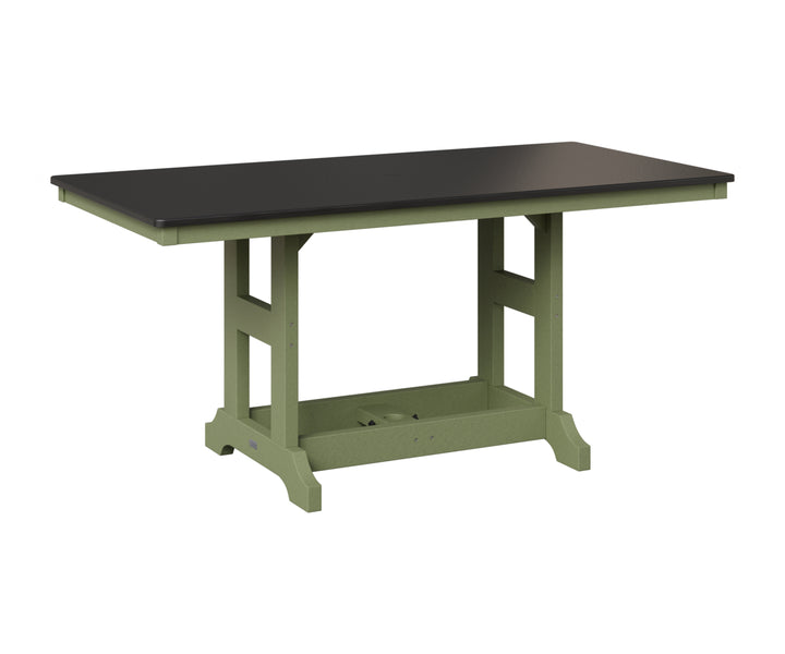 Garden Classic 33" x 66" Rectangular Table - Hammered Top - Bar Height