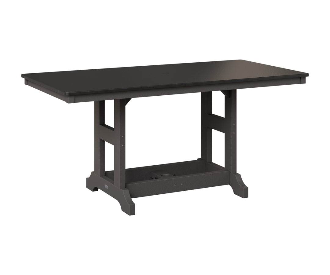 Garden Classic 33" x 66" Rectangular Table - Hammered Top - Bar Height