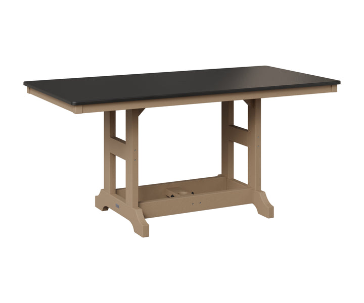 Garden Classic 33" x 66" Rectangular Table - Hammered Top - Bar Height