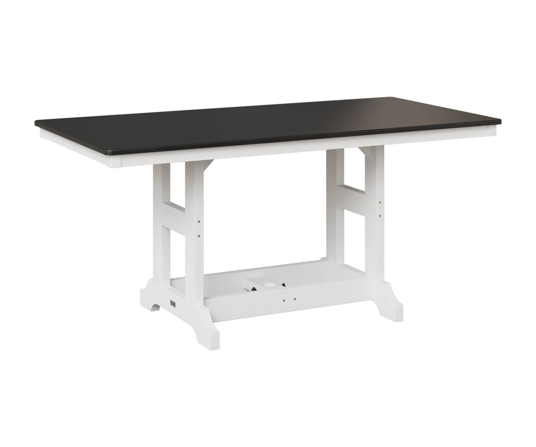 Garden Classic 33" x 66" Rectangular Table - Hammered Top - Counter Height