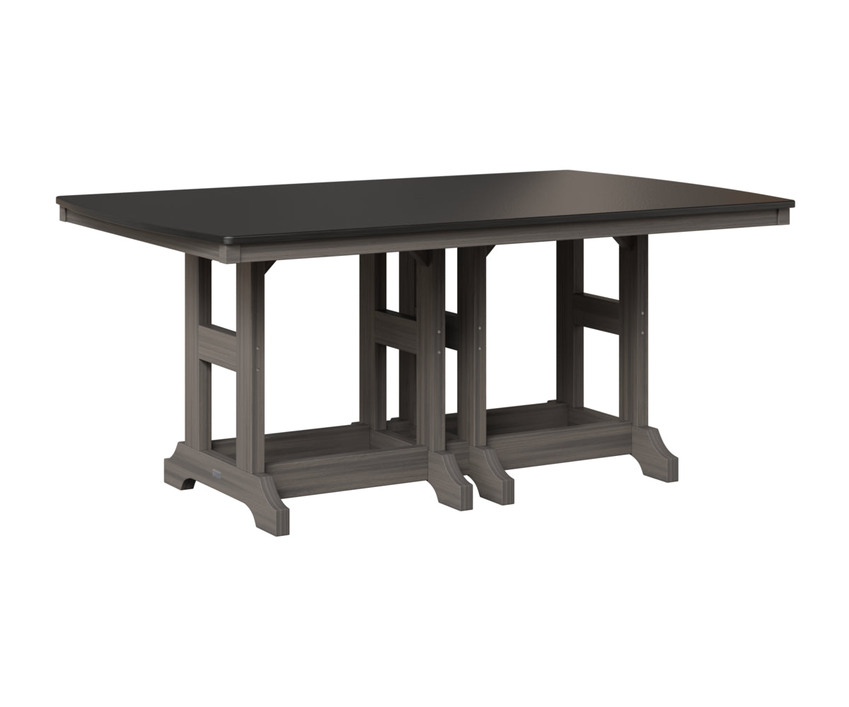 Garden Classic 44" x 72" Rectangular Table - Hammered Top - Counter Height