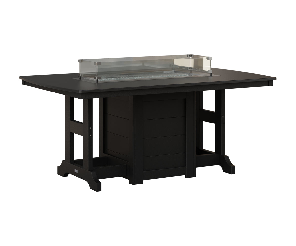 Garden Classic 44" x 72" Rectangular Fire Table - Hammered Top - Counter Height