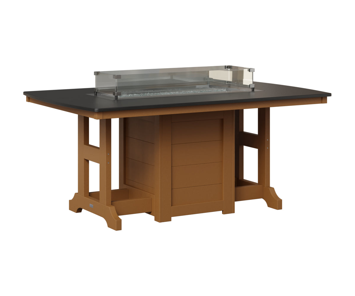Garden Classic 44" x 72" Rectangular Fire Table - Hammered Top - Counter Height