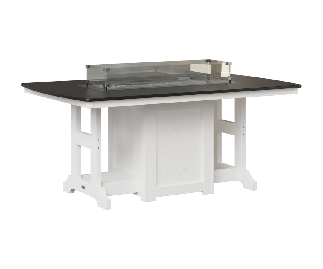 Garden Classic 44" x 72" Rectangular Fire Table - Hammered Top - Counter Height