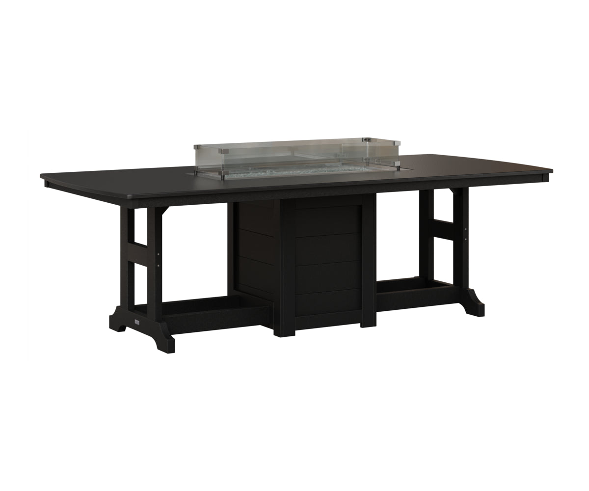 Garden Classic 44" x 96" Rectangular Fire Table - Hammered Top - Counter Height