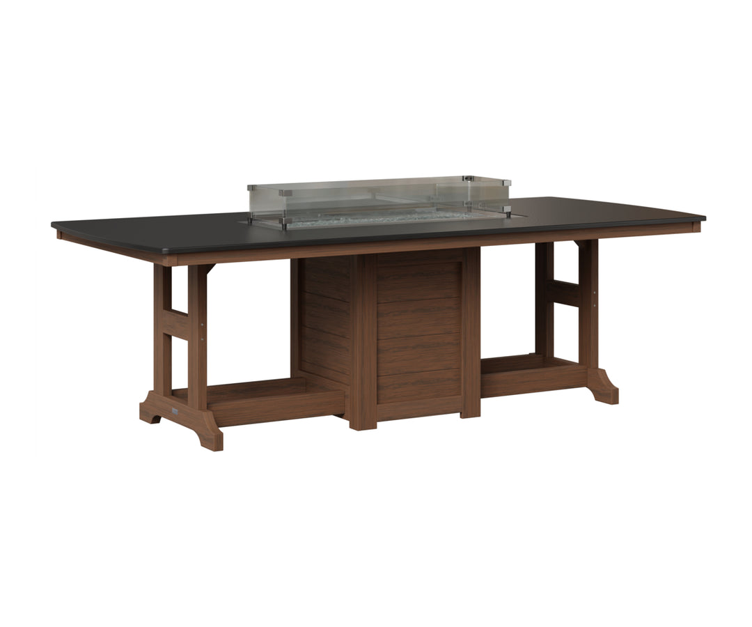 Garden Classic 44" x 96" Rectangular Fire Table - Hammered Top - Counter Height
