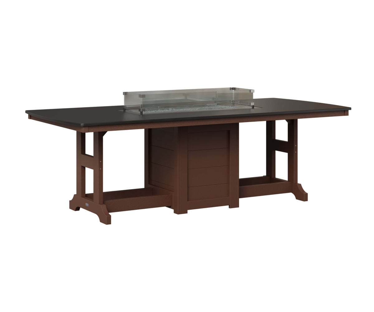 Garden Classic 44" x 96" Rectangular Fire Table - Hammered Top - Counter Height