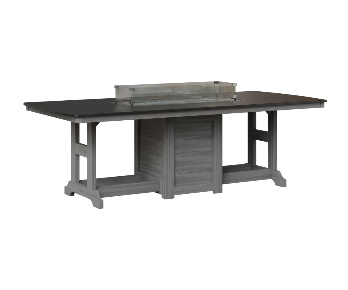 Garden Classic 44" x 96" Rectangular Fire Table - Hammered Top - Counter Height