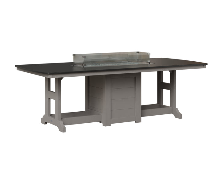 Garden Classic 44" x 96" Rectangular Fire Table - Hammered Top - Counter Height