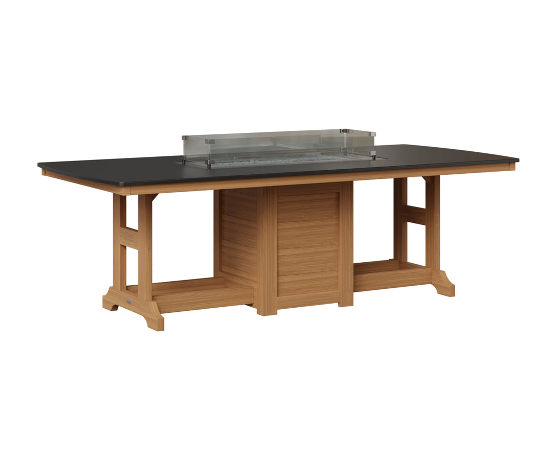 Garden Classic 44" x 96" Rectangular Fire Table - Hammered Top - Counter Height