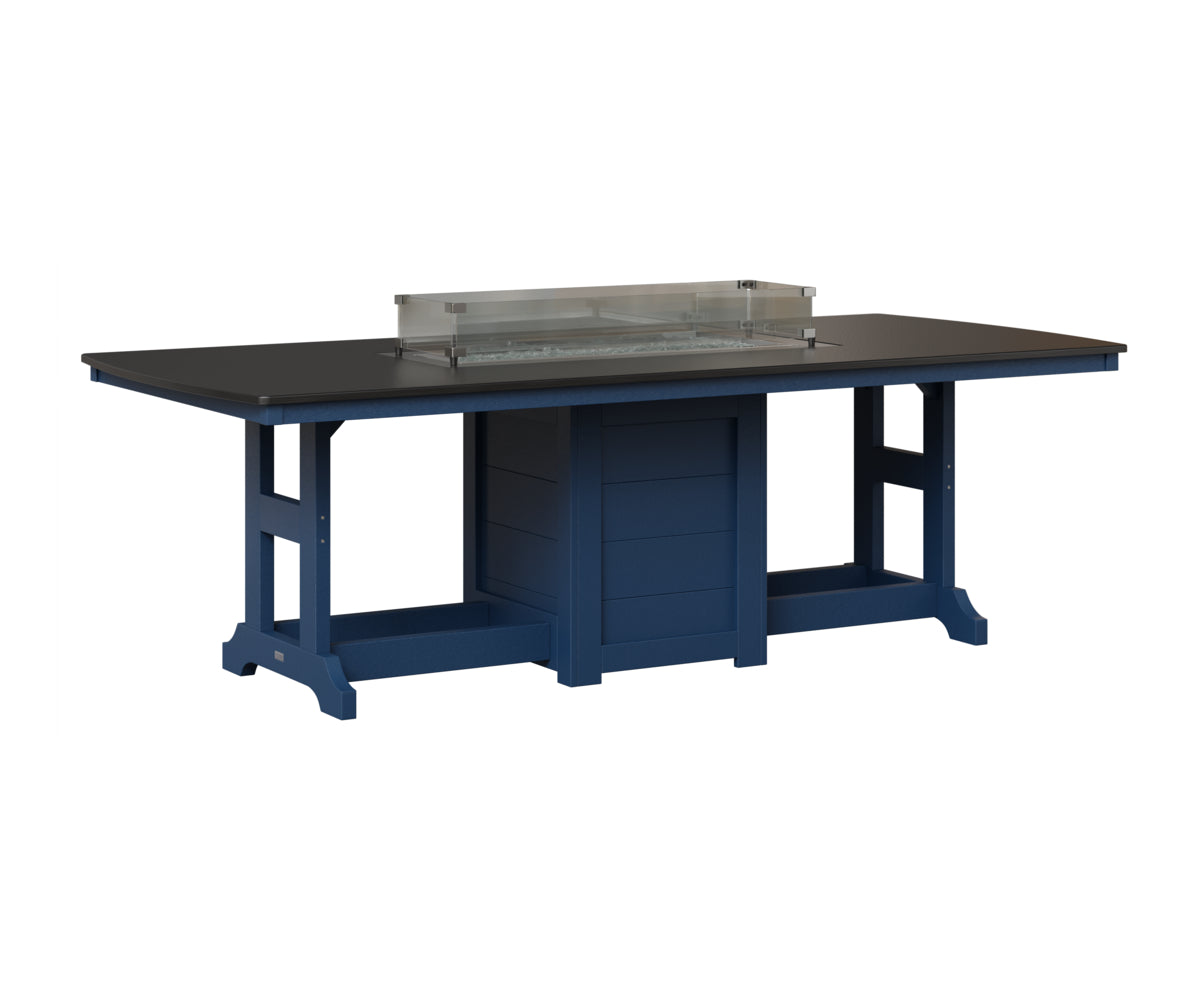Garden Classic 44" x 96" Rectangular Fire Table - Hammered Top - Counter Height
