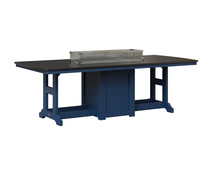 Garden Classic 44" x 96" Rectangular Fire Table - Hammered Top - Counter Height