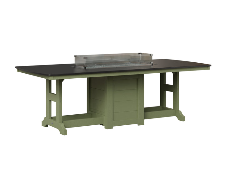Garden Classic 44" x 96" Rectangular Fire Table - Hammered Top - Counter Height