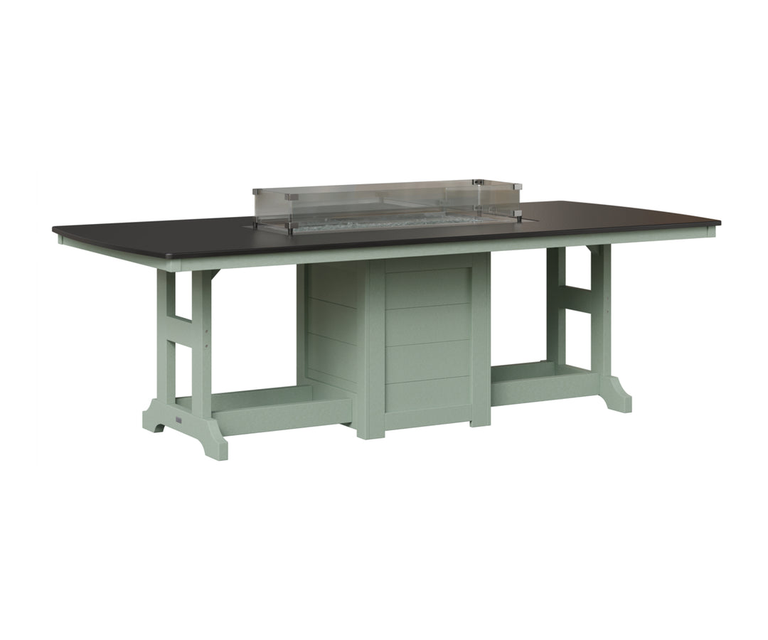 Garden Classic 44" x 96" Rectangular Fire Table - Hammered Top - Counter Height