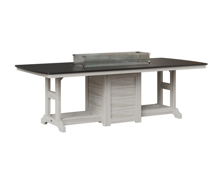Garden Classic 44" x 96" Rectangular Fire Table - Hammered Top - Counter Height