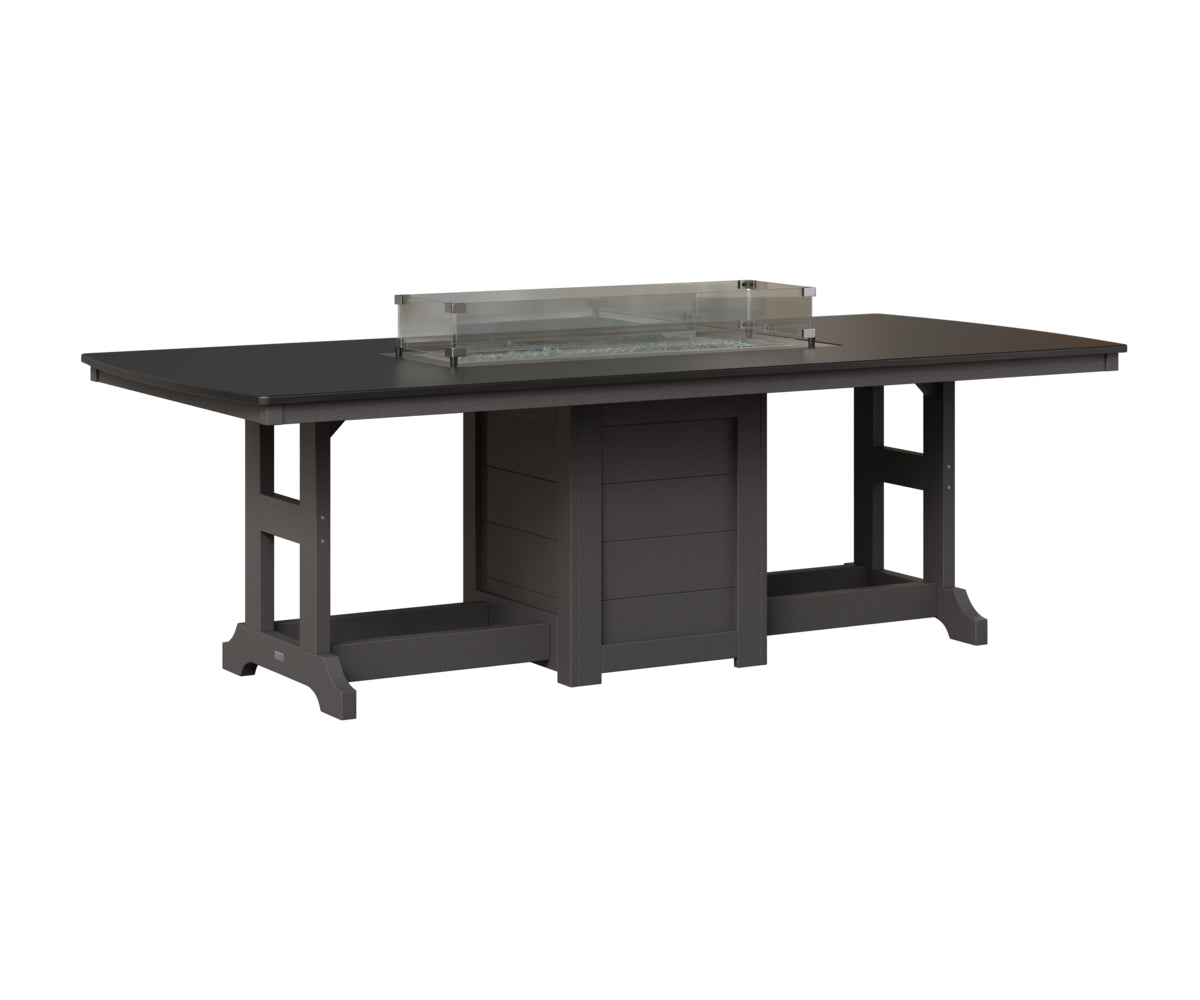 Garden Classic 44" x 96" Rectangular Fire Table - Hammered Top - Counter Height