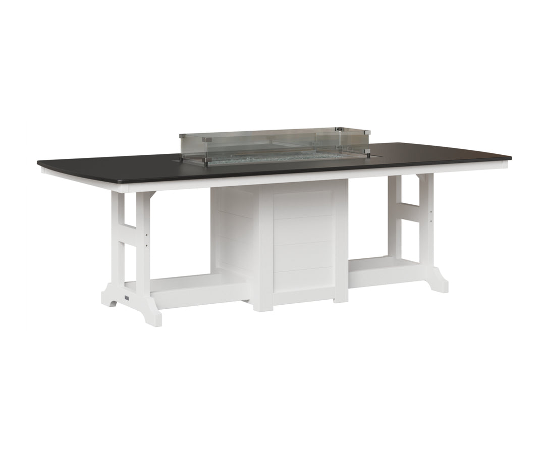 Garden Classic 44" x 96" Rectangular Fire Table - Hammered Top - Bar Height