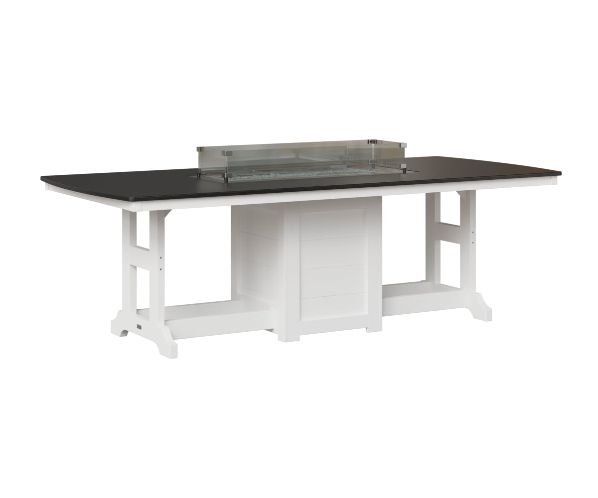 Garden Classic 44" x 96" Rectangular Fire Table - Hammered Top - Bar Height