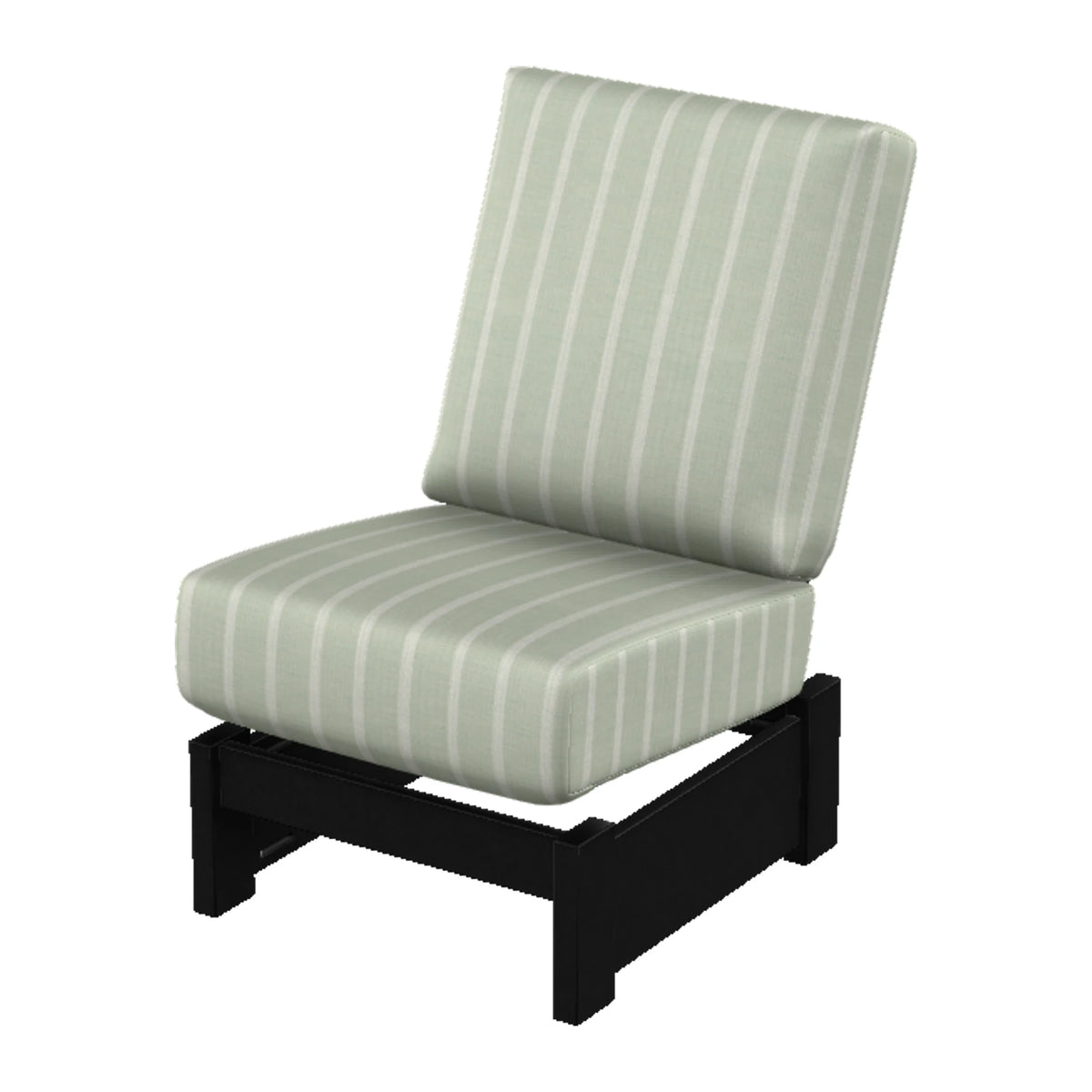 Leeward Cushion Armless Single Seat Section (fixed) — Black MGP
