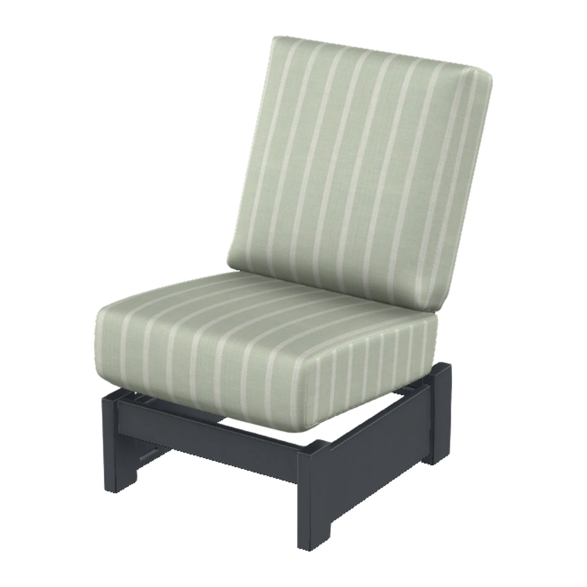 Leeward Cushion Armless Single Seat Section (fixed) — Classic Graphite MGP