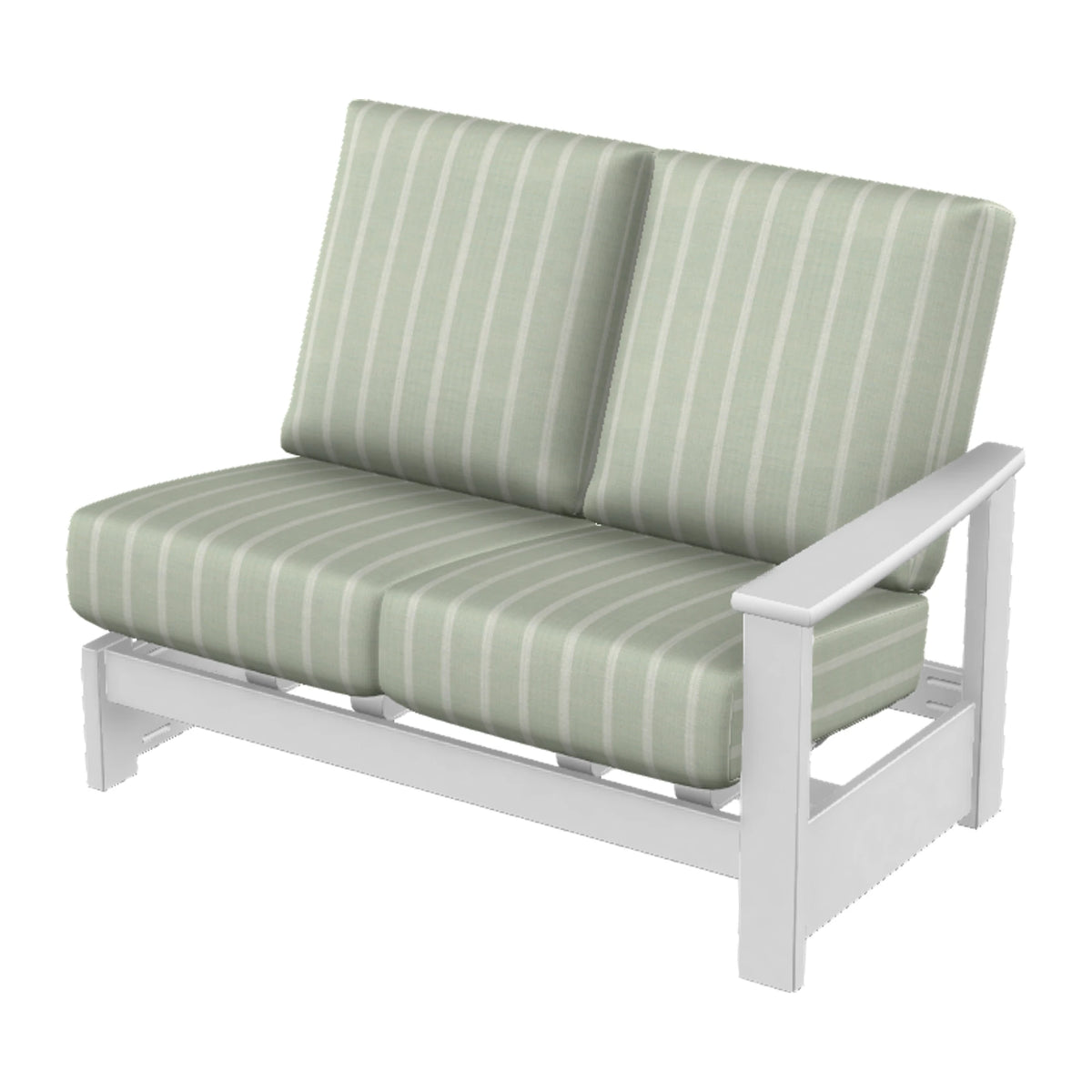 Leeward Cushion Loveseat Section w/ Hidden Motion (RAF) — Snow MGP / Match Finish