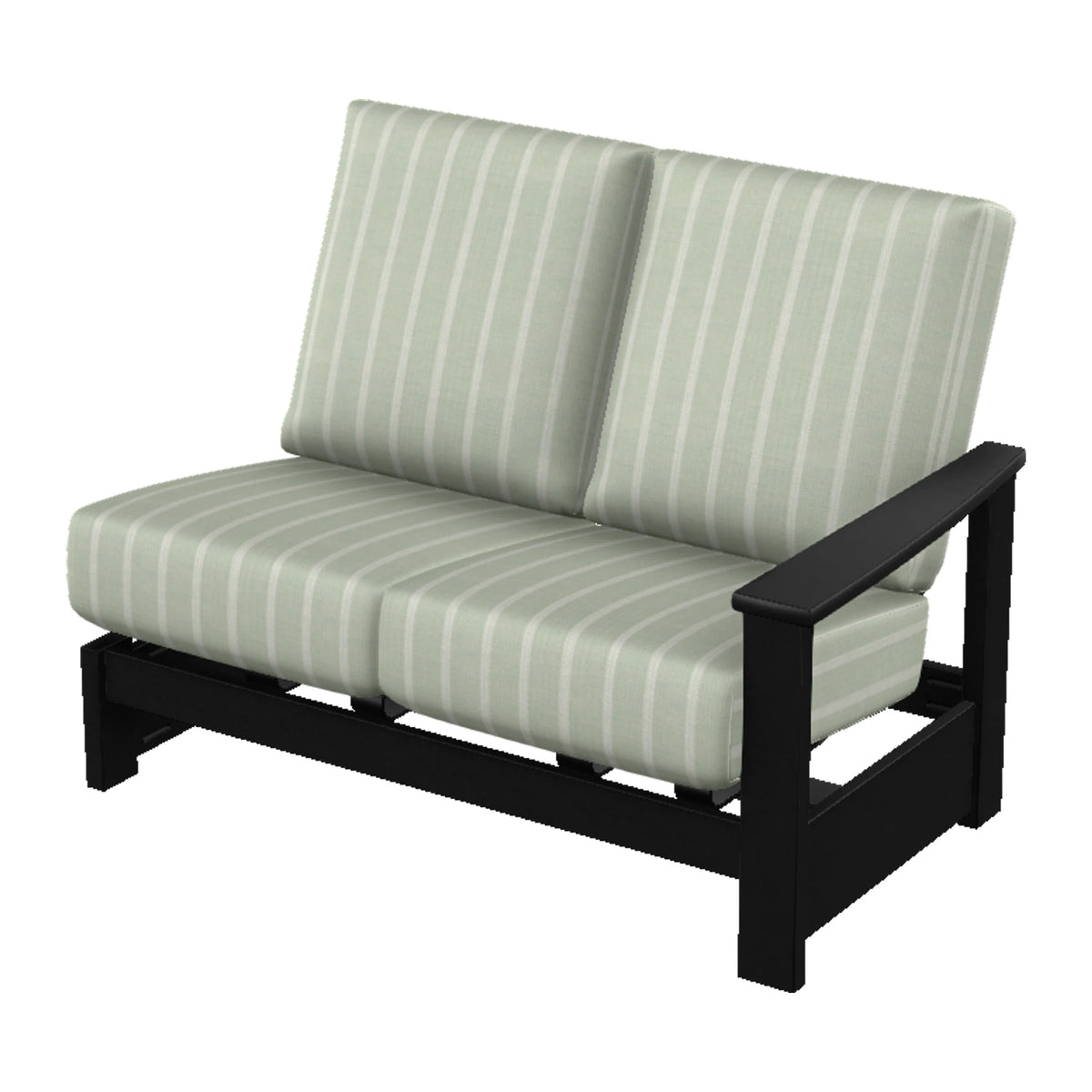 Leeward Cushion Loveseat Section w/ Hidden Motion (RAF) — Black MGP / Match Finish
