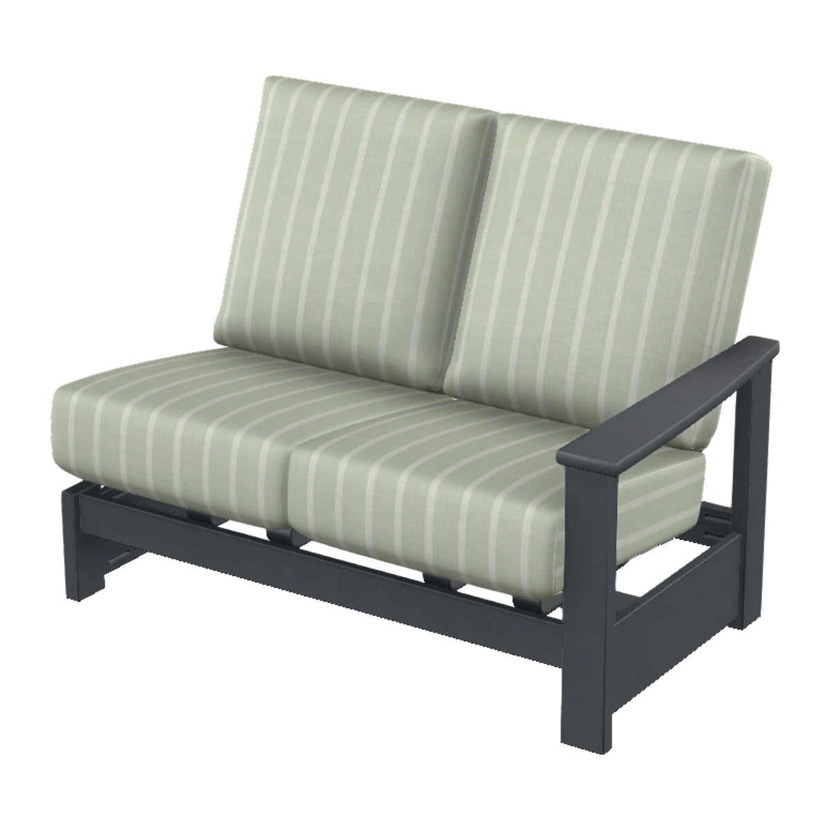 Leeward Cushion Loveseat Section w/ Hidden Motion (RAF) — Classic Graphite MGP / Match Finish