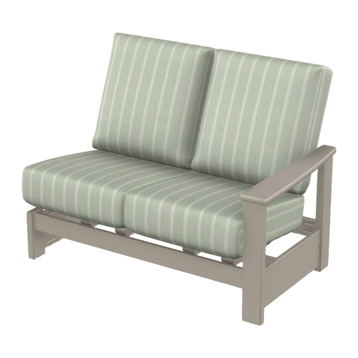 Leeward Cushion Loveseat Section w/ Hidden Motion (RAF) — Warm Grey MGP / Match Finish