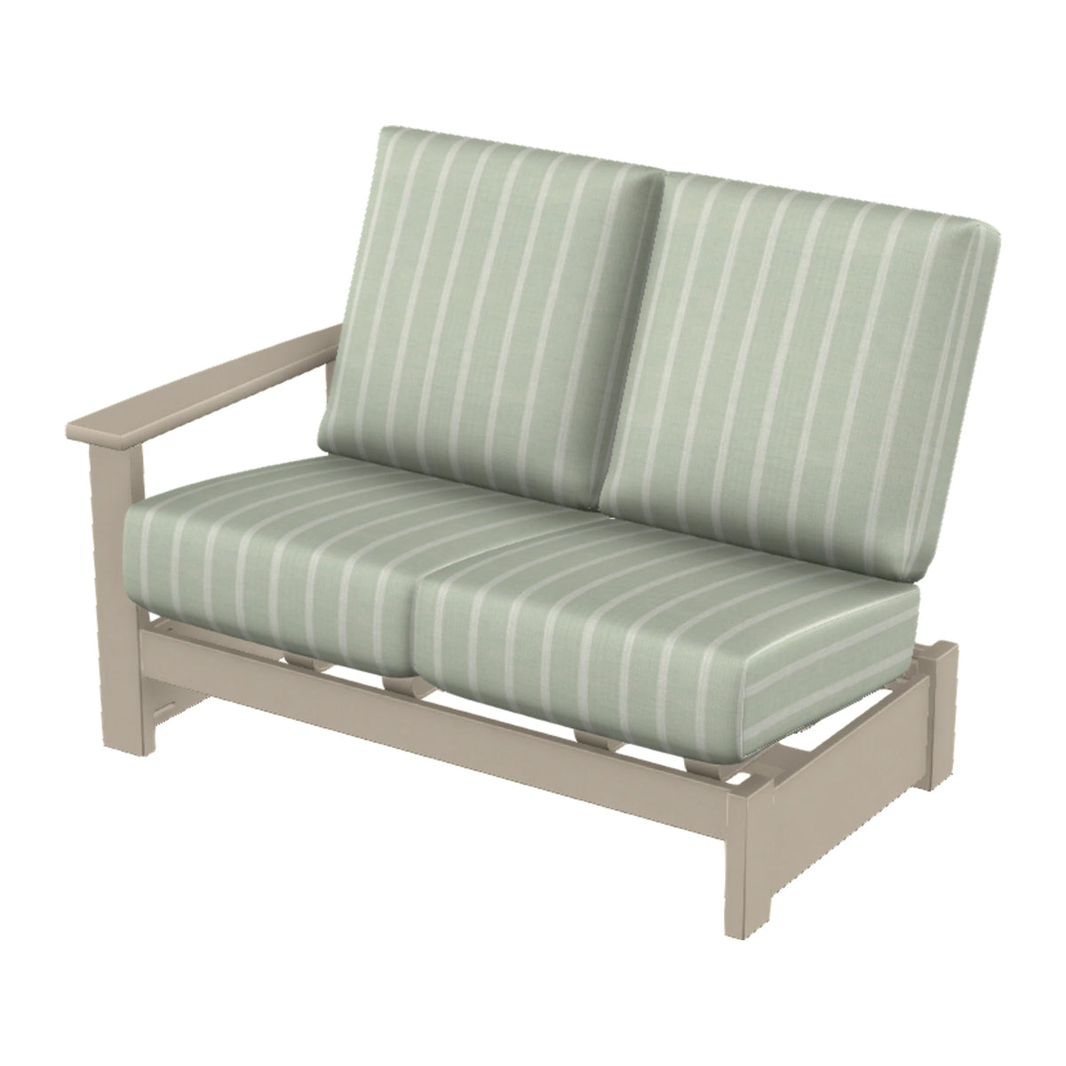 Leeward Cushion Loveseat Sectional w/ Hidden Motion (LAF) — Desert Sand MGP / Match Finish