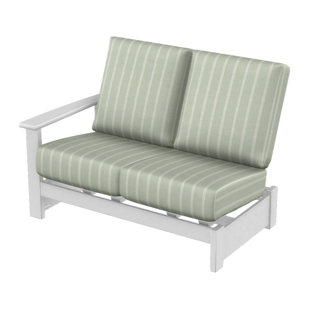 Leeward Cushion Loveseat Sectional w/ Hidden Motion (LAF) — Snow MGP / Match Finish