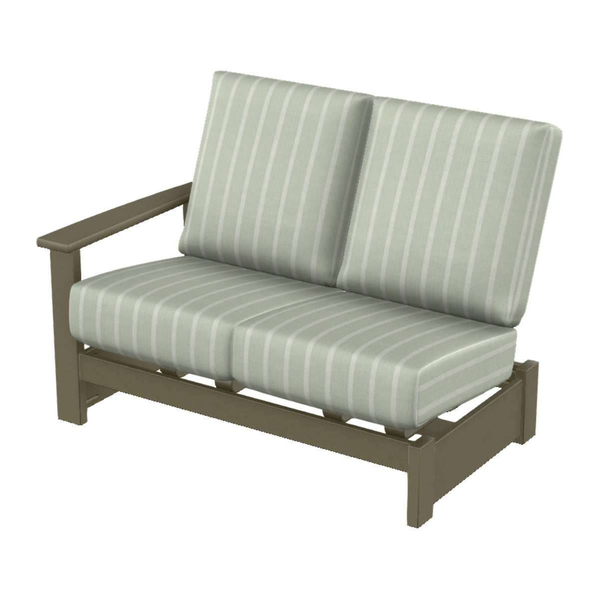 Leeward Cushion Loveseat Sectional w/ Hidden Motion (LAF) — Beachwood MGP / Match Finish