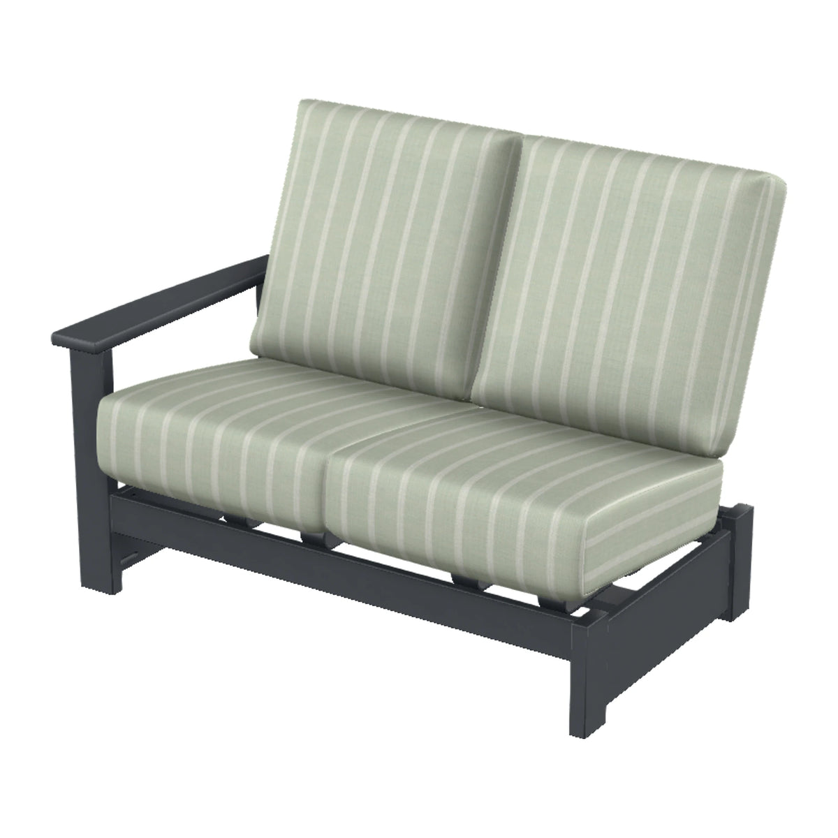 Leeward Cushion Loveseat Sectional w/ Hidden Motion (LAF) — Classic Graphite MGP / Match Finish